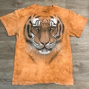 The Mountain Orange Tiger Face Short Sleeve Tee